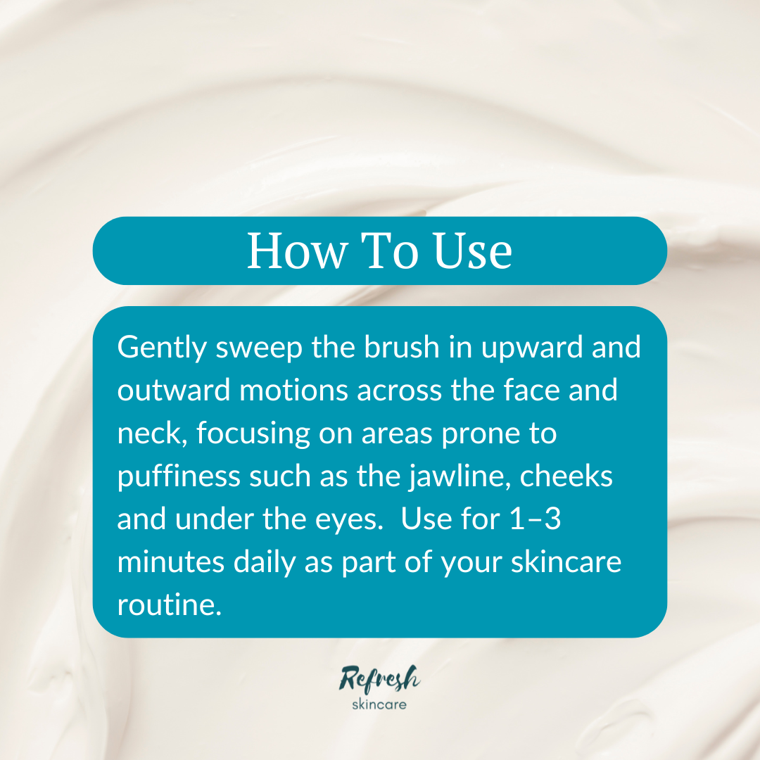 Lymphatic contour facial brush directions on how to use.