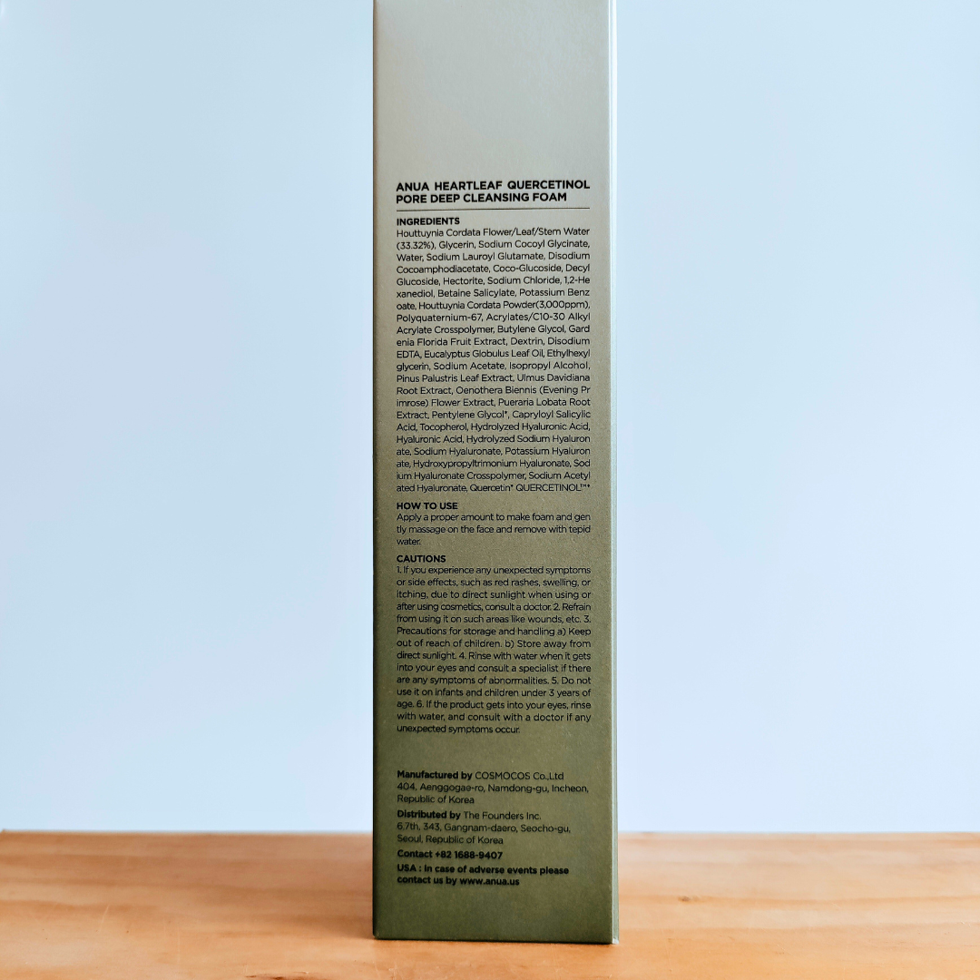 Anua Heartleaf Quercetinol Pore Deep Cleansing Foam 150ml instructions