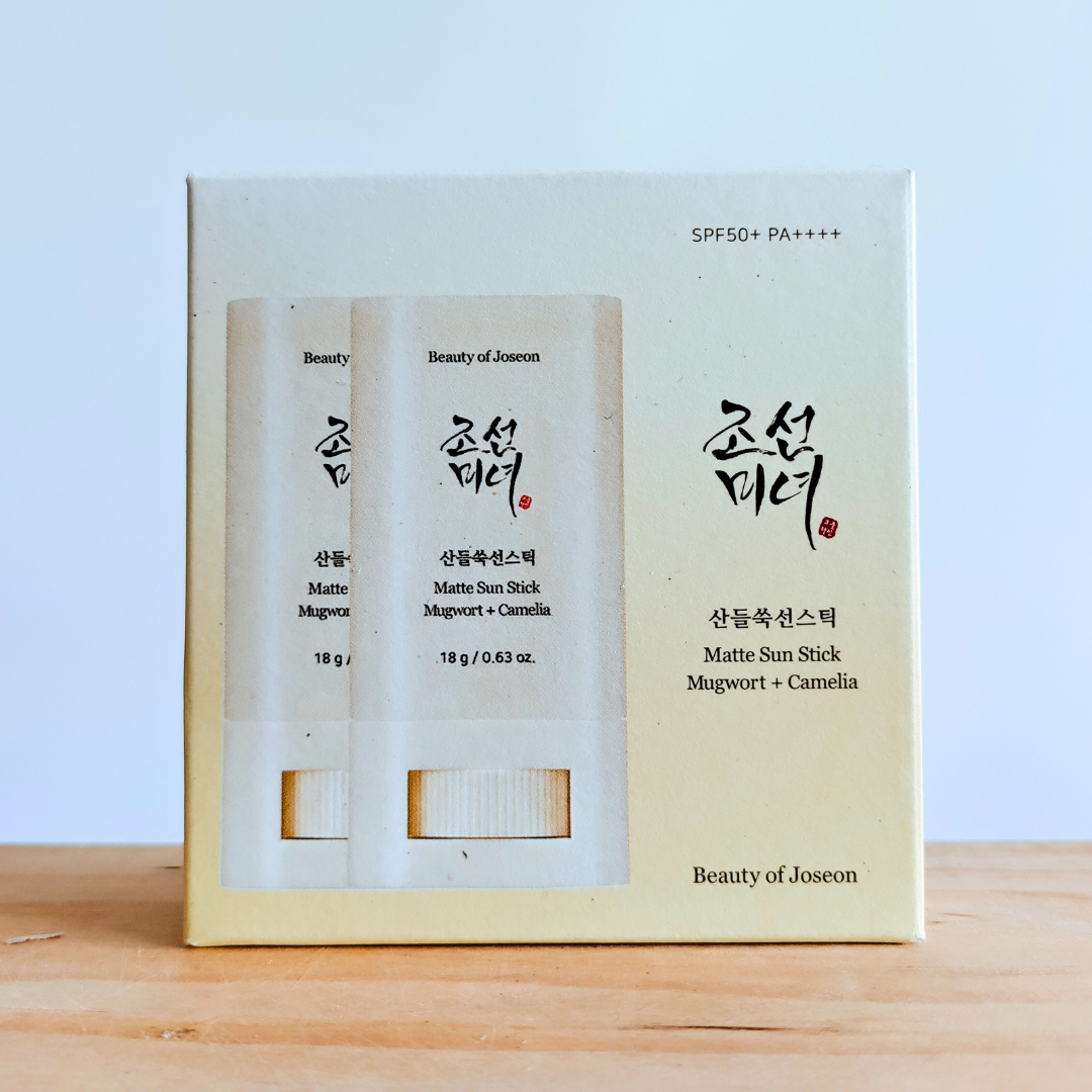 Beauty of Joseon Mugwort + Camelia Matte Sun Stick SPF50+ PA++++ Duo Pack (2 x 18g) front of pack