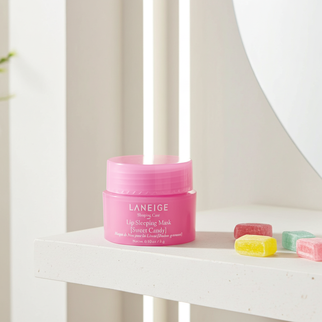 Laneige Lip Sleeping Mask Sweet Candy 3g Mini on a shelf.