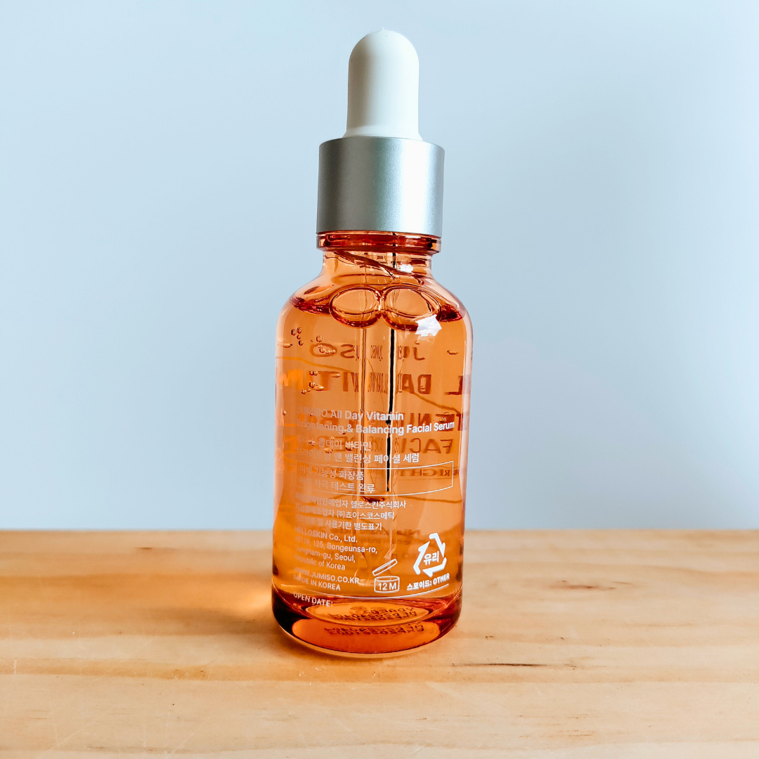 Jumiso All Day Vitamin Brightening & Balancing Facial Serum 50ml back of bottle