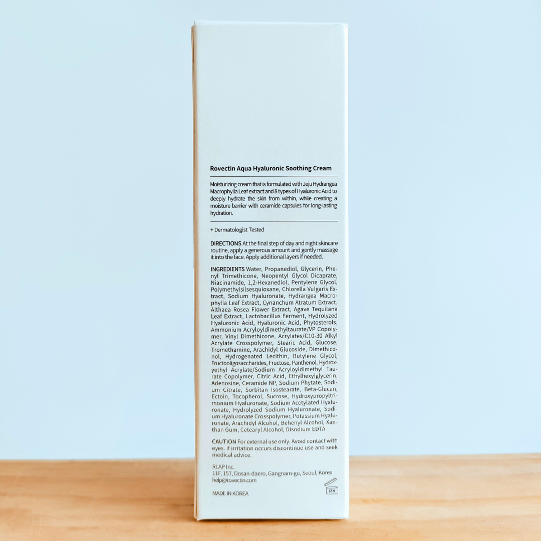 Rovectin Aqua Hyaluronic Soothing Cream 60ml how to use and ingredients