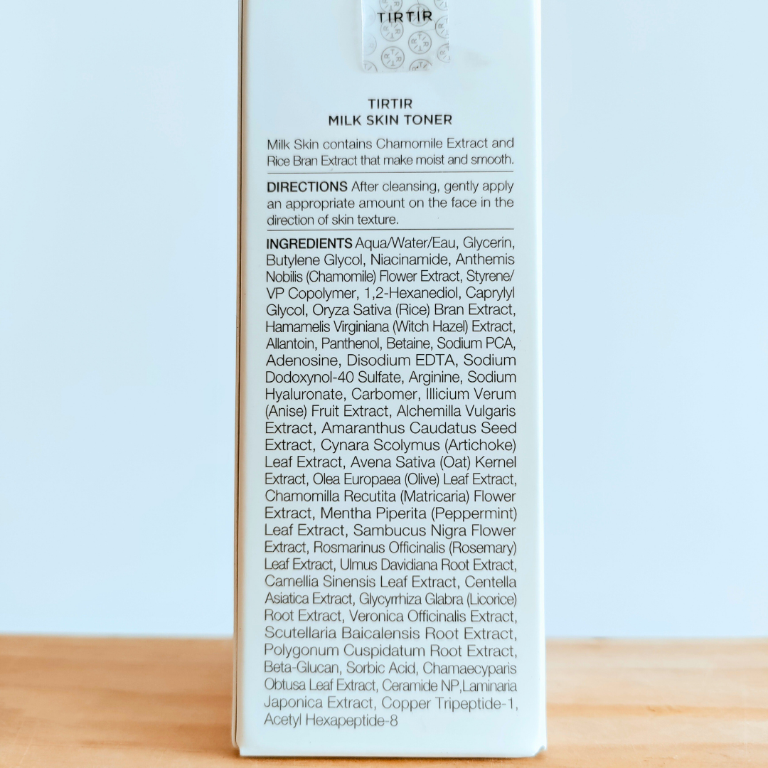 TIRTIR Milk Skin Toner 50ml directions and ingredients