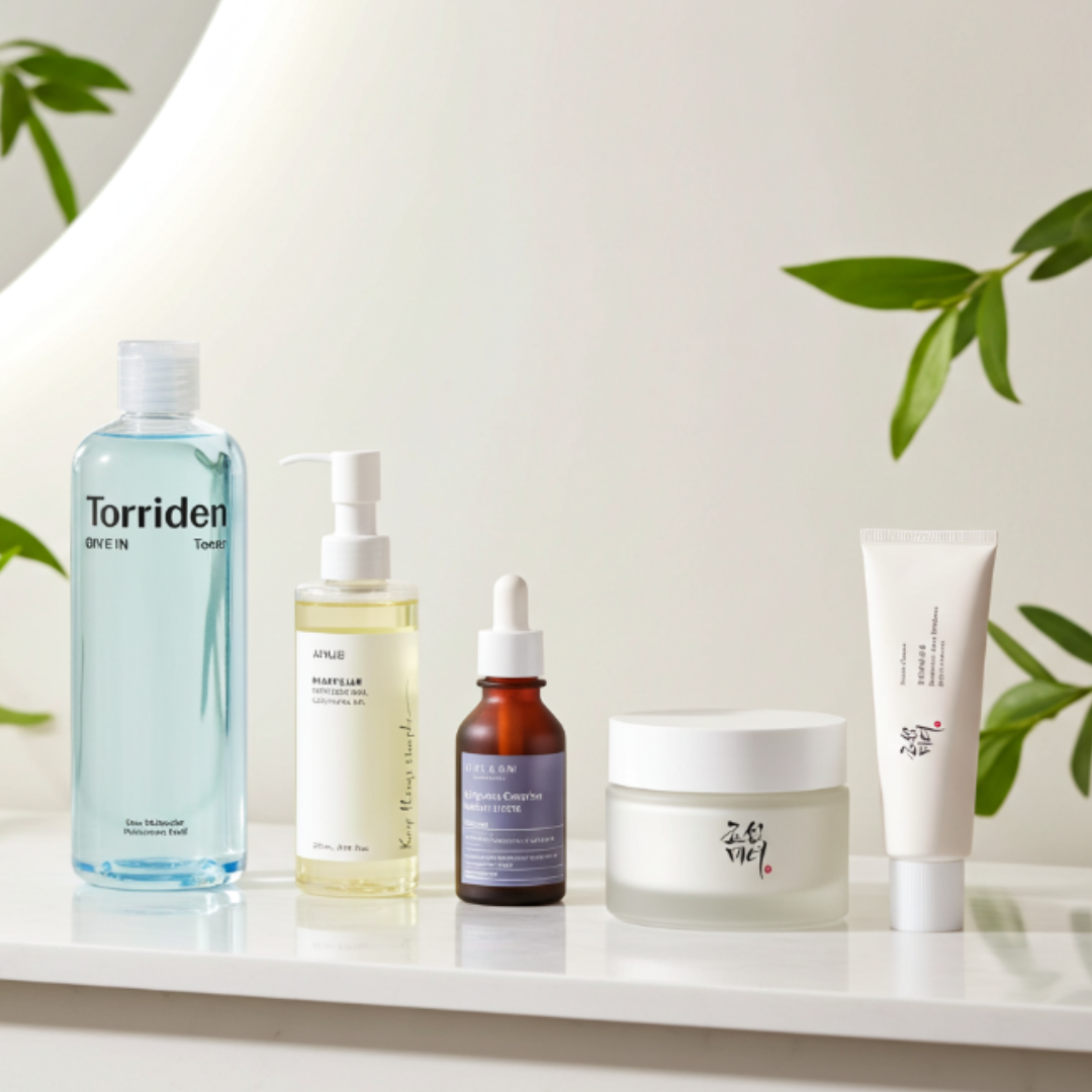 Korean Skincare Starter Set on display