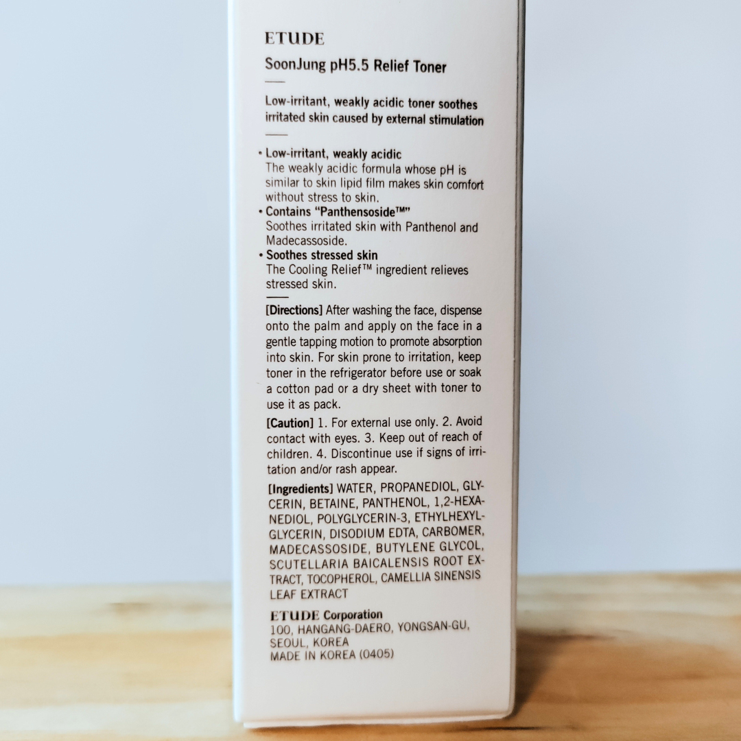 Etude Soon Jung pH 5.5 Relief Toner 200ml instructions