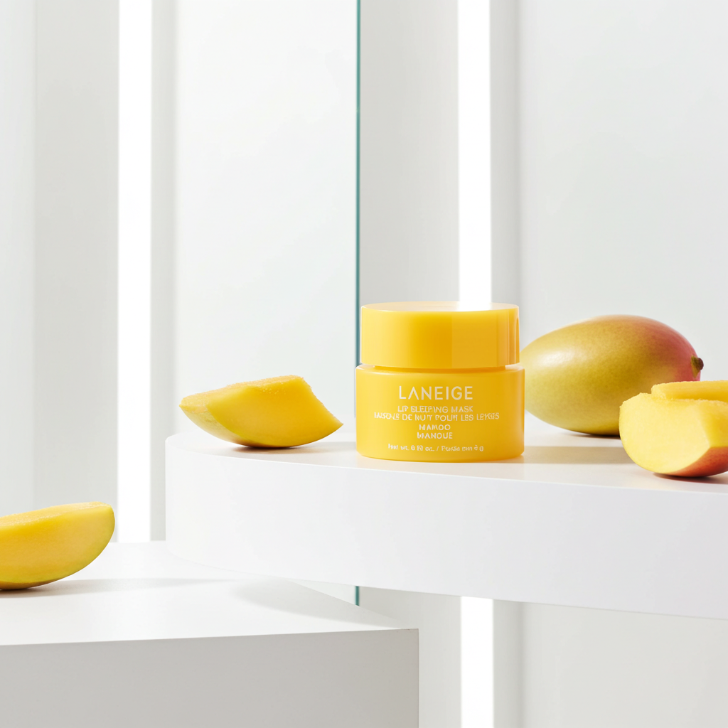 Laneige Lip Sleeping Mask Mango 3g Mini on a shelf