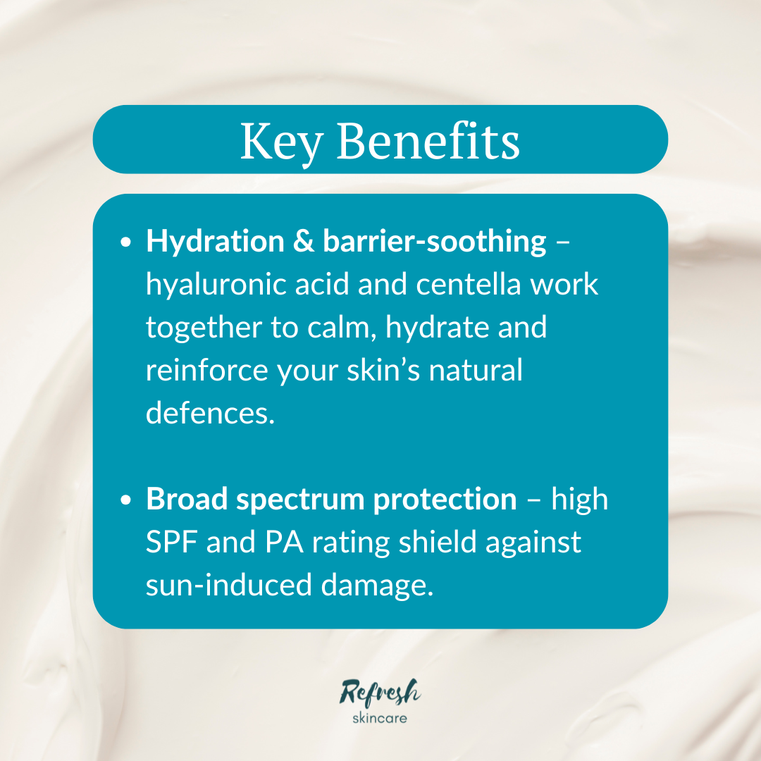 SKIN1004 Madagascar Centella Hyalu-Cica Water-Fit Sun Serum 50ml key benefits.