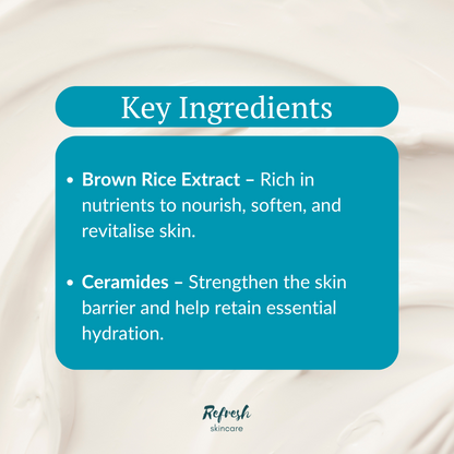 Coxir Brown Rice Ceramide Sunscreen SPF50+ PA+++ 50ml key ingredients. 