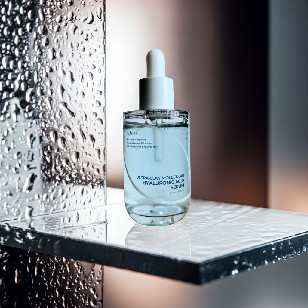Isntree Ultra-Low Molecular Hyaluronic Acid Serum 50ml on a shelf