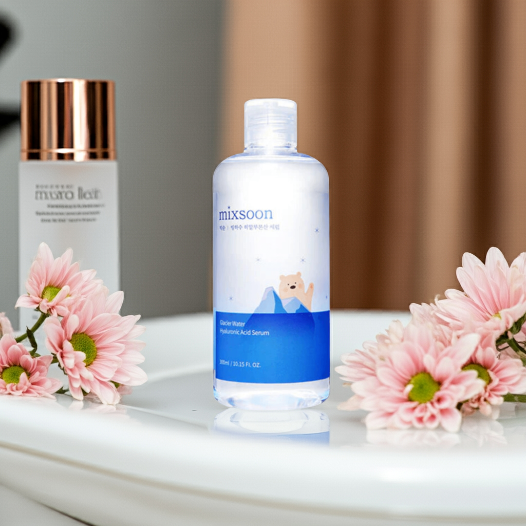 Mixsoon Glacier Water Hyaluronic Acid Serum 300ml on a shelf