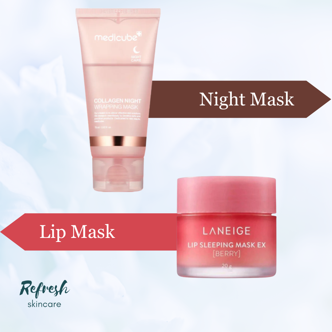 K-Beauty Starter Skincare Routine Set lip and night masks