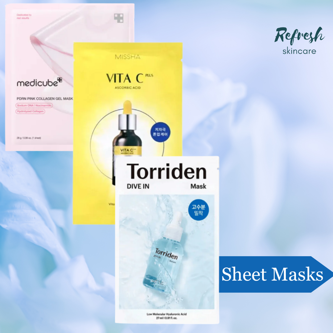 K-Beauty Starter Skincare Routine Set sheet masks