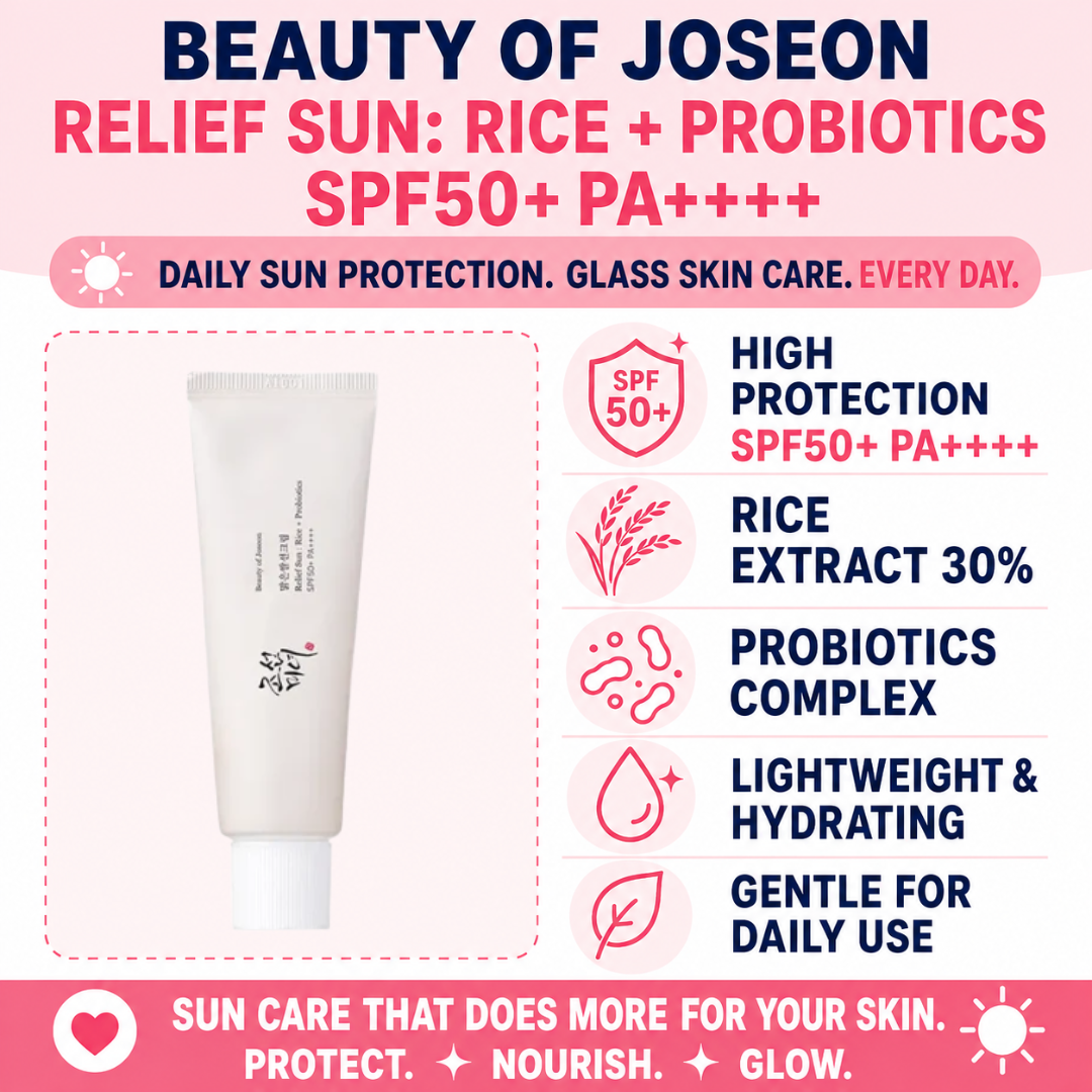 Beauty of Joseon Relief Sun : Rice + Probiotics SPF50 50ml key benefits