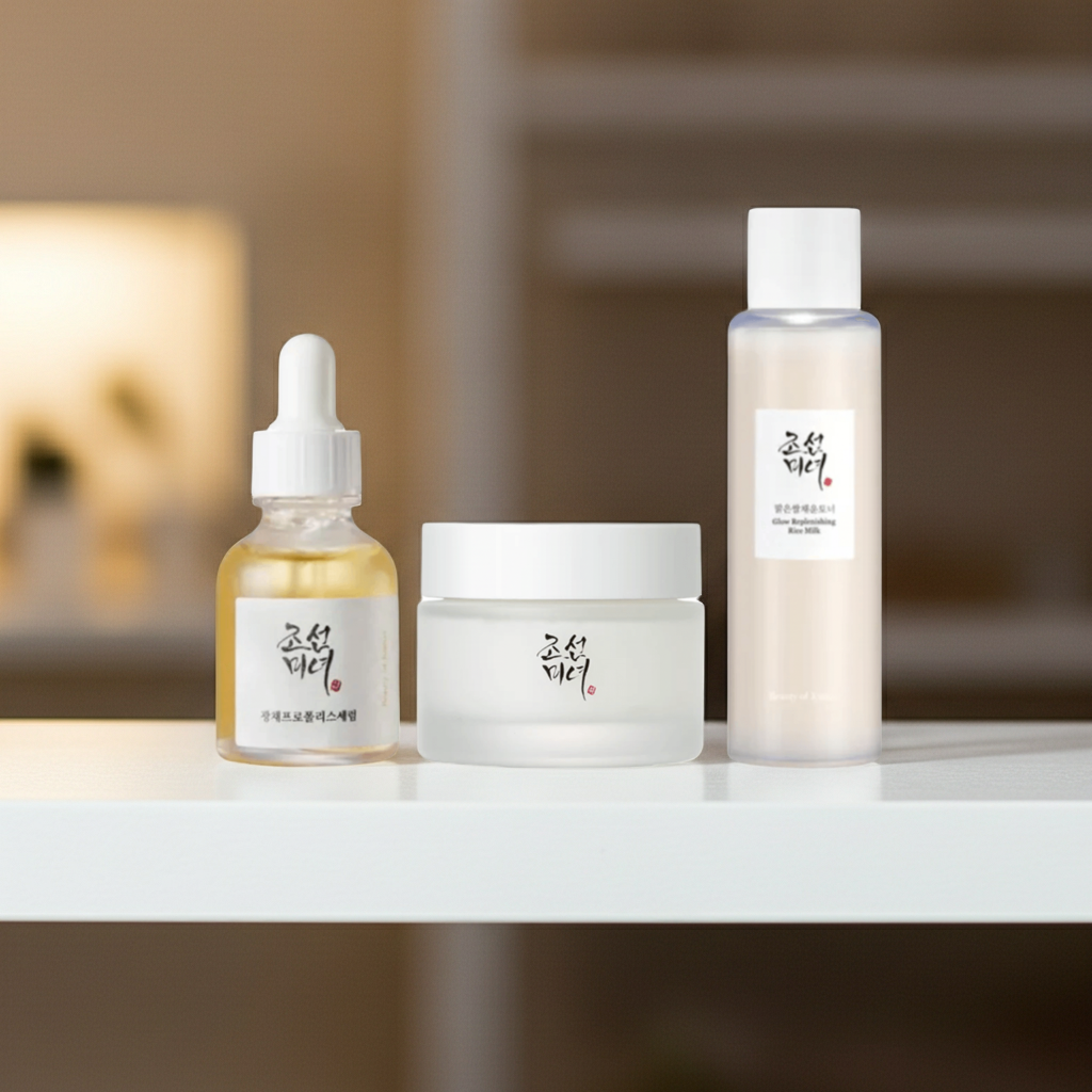 Beauty of Joseon Glass Skin Set on a shelf. 