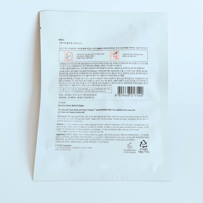 Etude Moistfull Collagen White Lupin Deep Sheet Mask 25ml back
