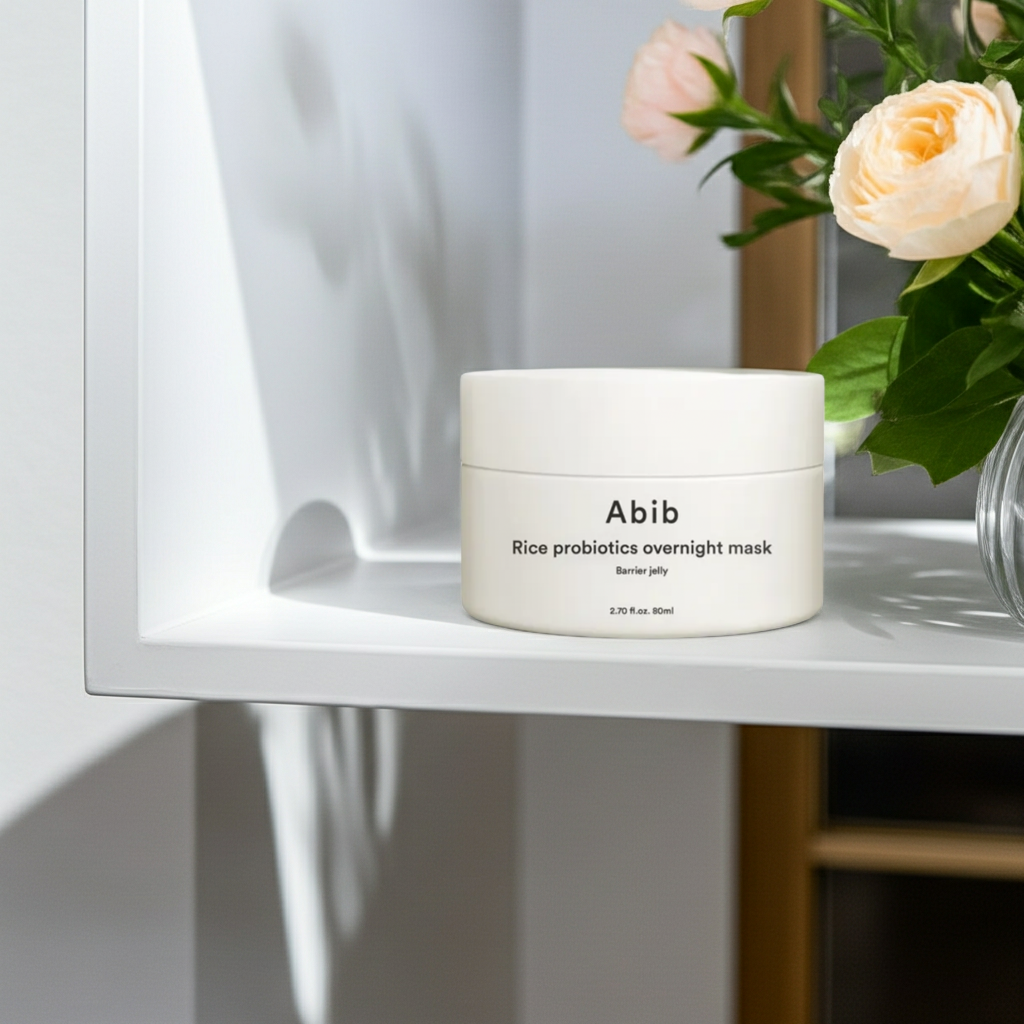 Abib Rice Probiotics Overnight Mask Barrier Jelly 80ml on a shelf