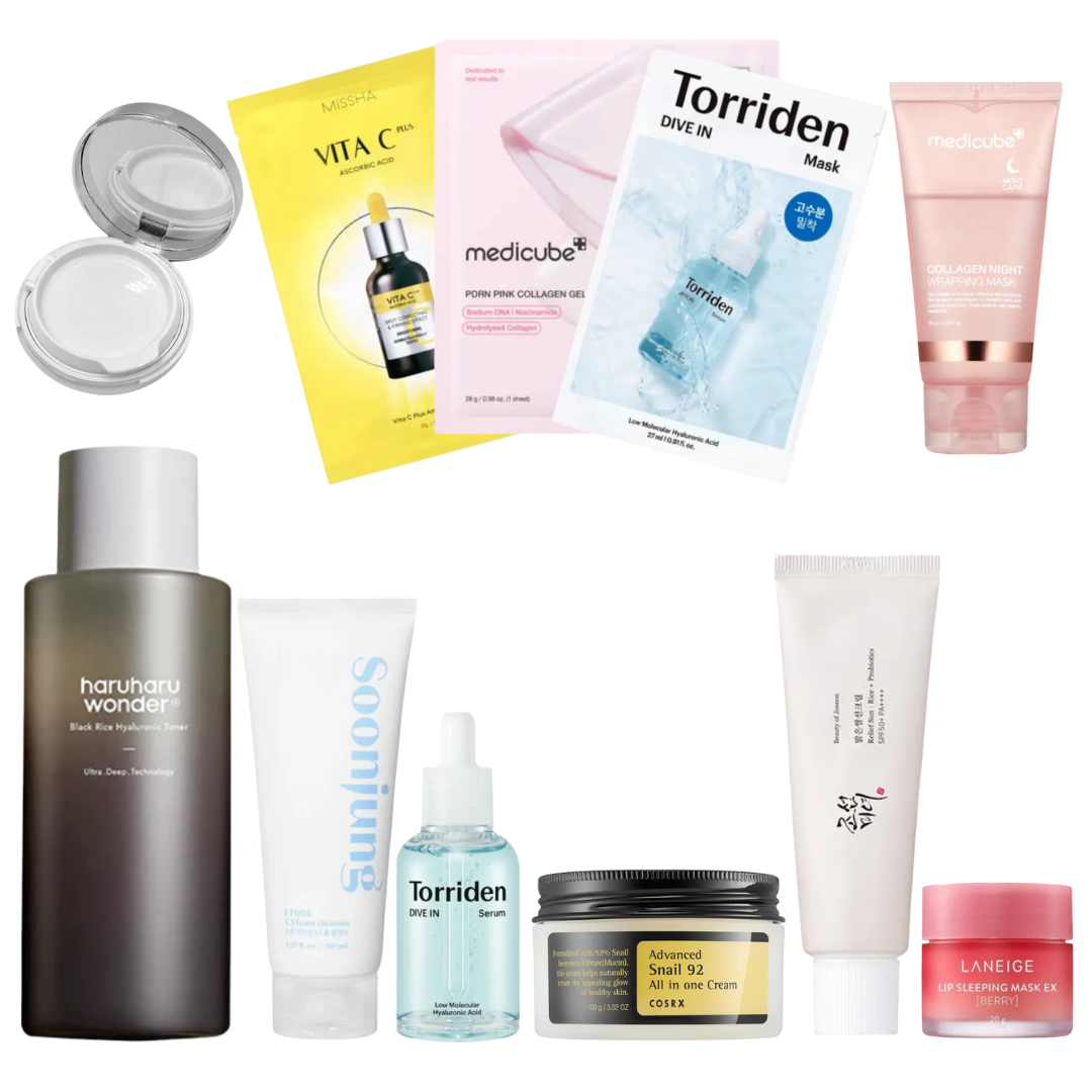 K-Beauty Starter Skincare Routine Set complete kit.