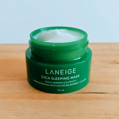 Laneige Cica Sleeping Mask 10ml Mini tub with lid off