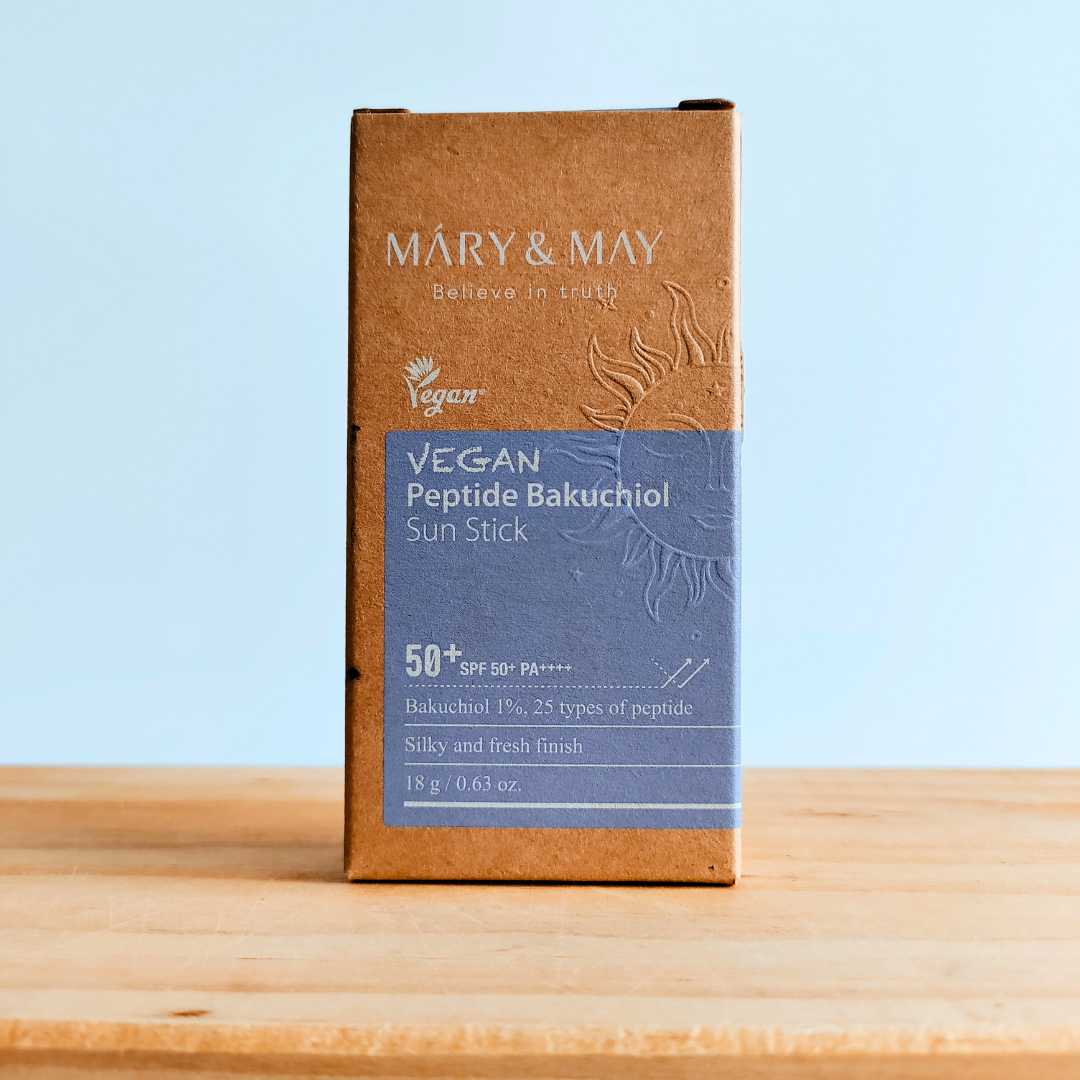 Mary & May Vegan Peptide Bakuchiol Sun Stick SPF50 box only. 