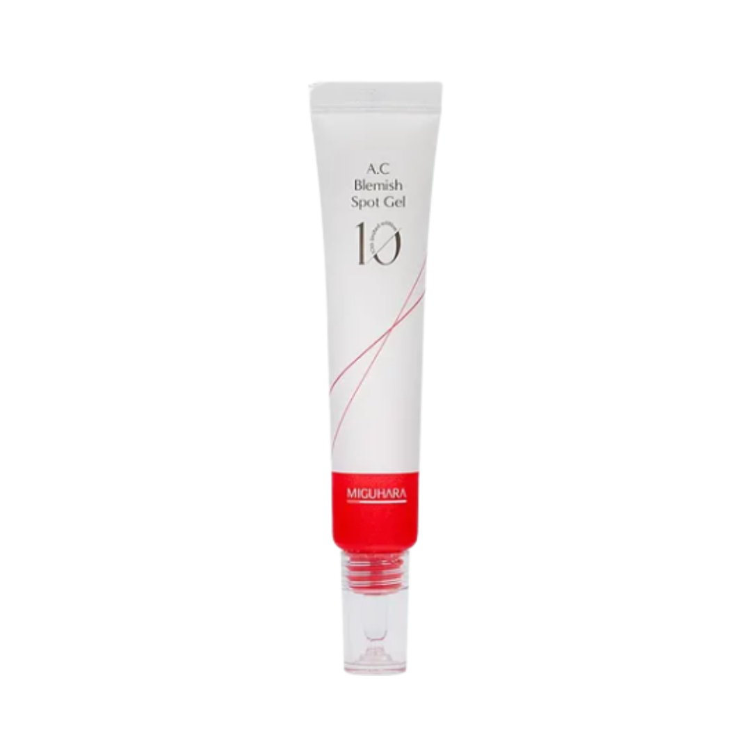 Miguhara A.C Blemish Spot Gel 30g in a white tube with red flash UK