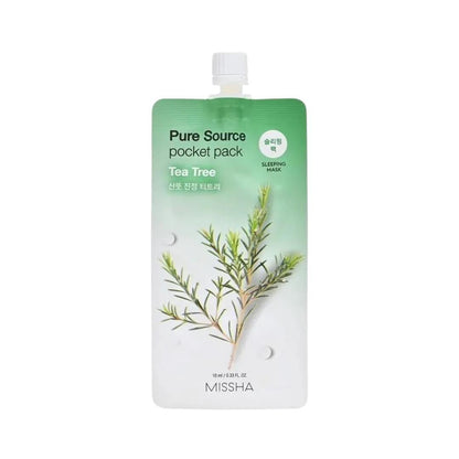 Missha Pure Source Pocket Sleeping Mask Tea Tree 10ml Korean Skincare K-beauty UK