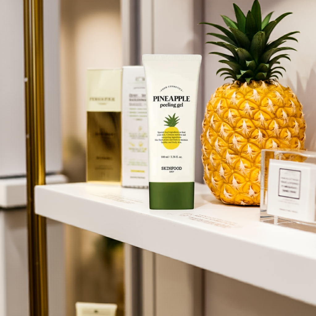 SKINFOOD Pineapple Peeling Gel 100ml on a shelf