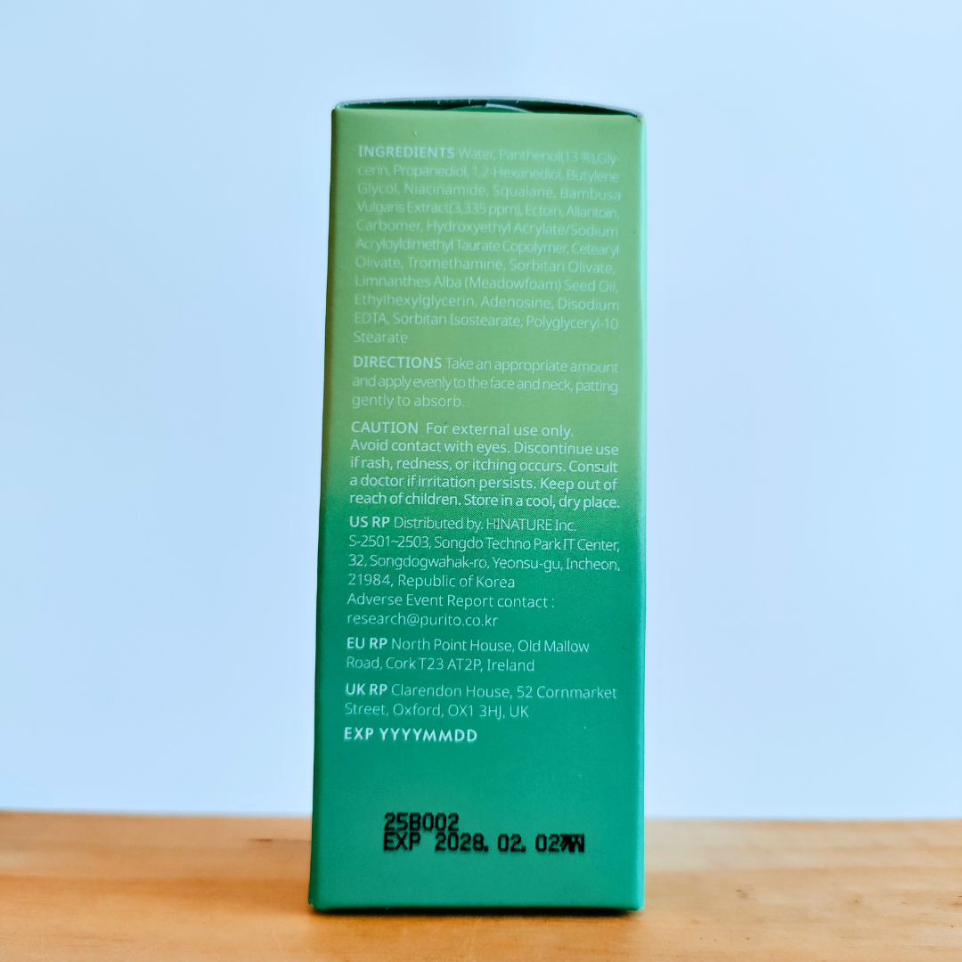 Purito Mighty Bamboo Panthenol Serum 30ml ingredients