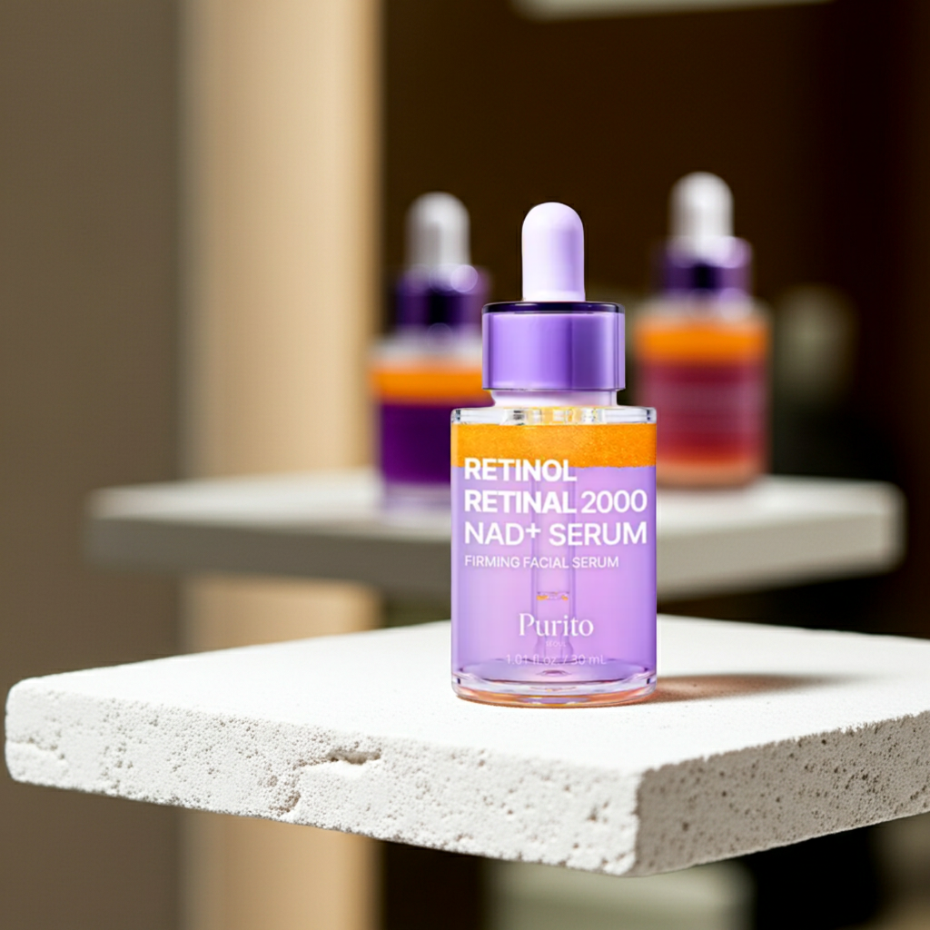 Purito SEOUL Retinol Retinal 2000 NAD+ Serum 30ml on a shelf