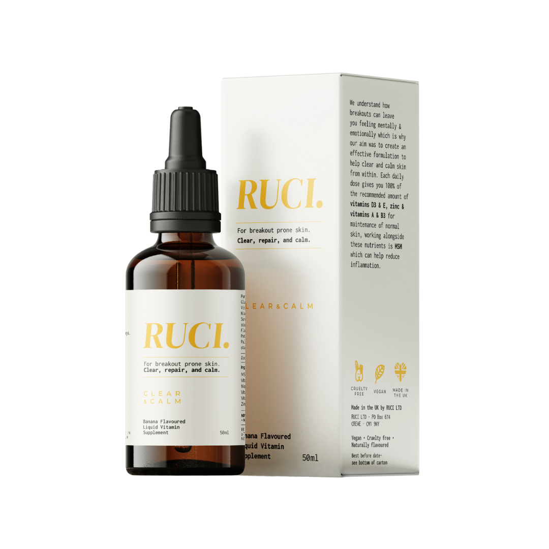 Rucci Clear & Calm Liquid Vitamin Supplement 50ml UK Packaging