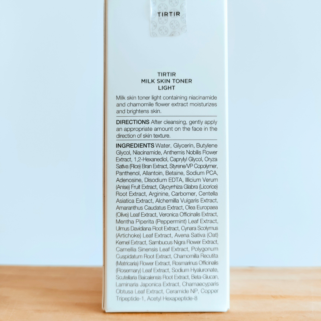 TIRTIR Milk Skin Toner Light 50ml directions and ingredients