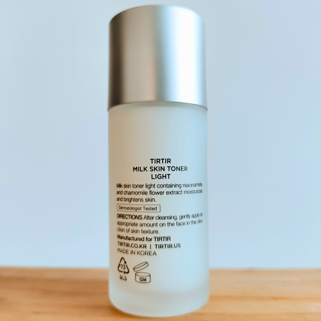 TIRTIR Milk Skin Toner Light 50ml back of bottle