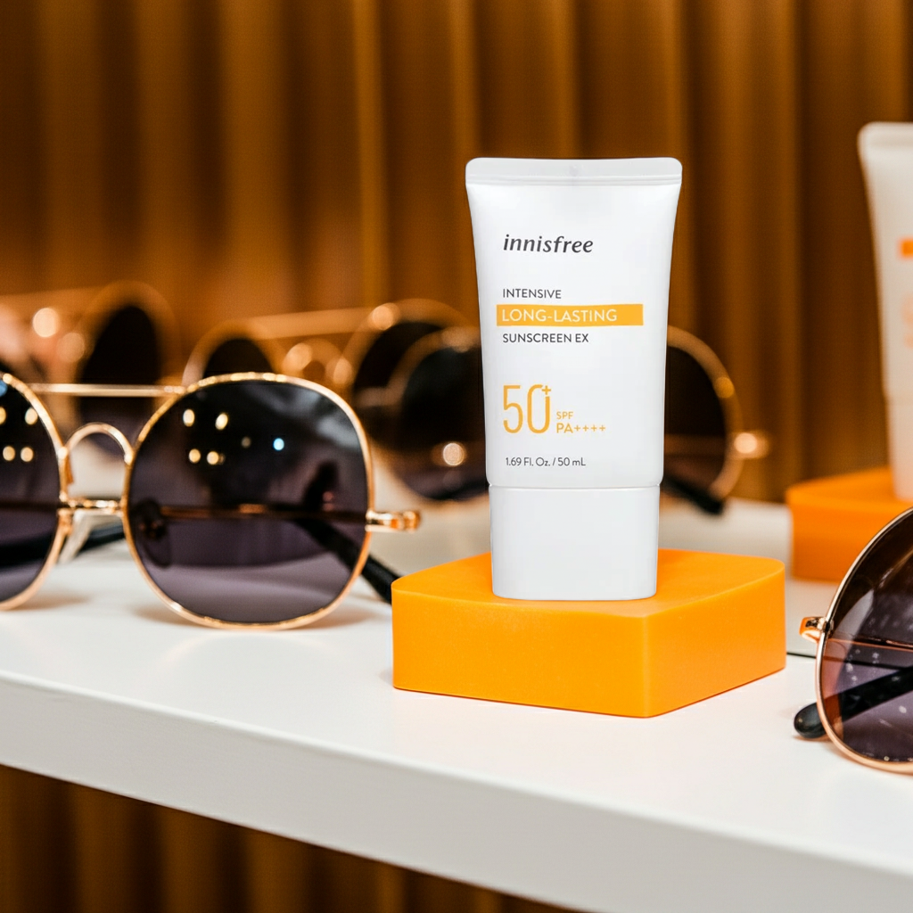 Innisfree Intensive Long Lasting Sunscreen EX SPF50+ PA++++ on a shelf