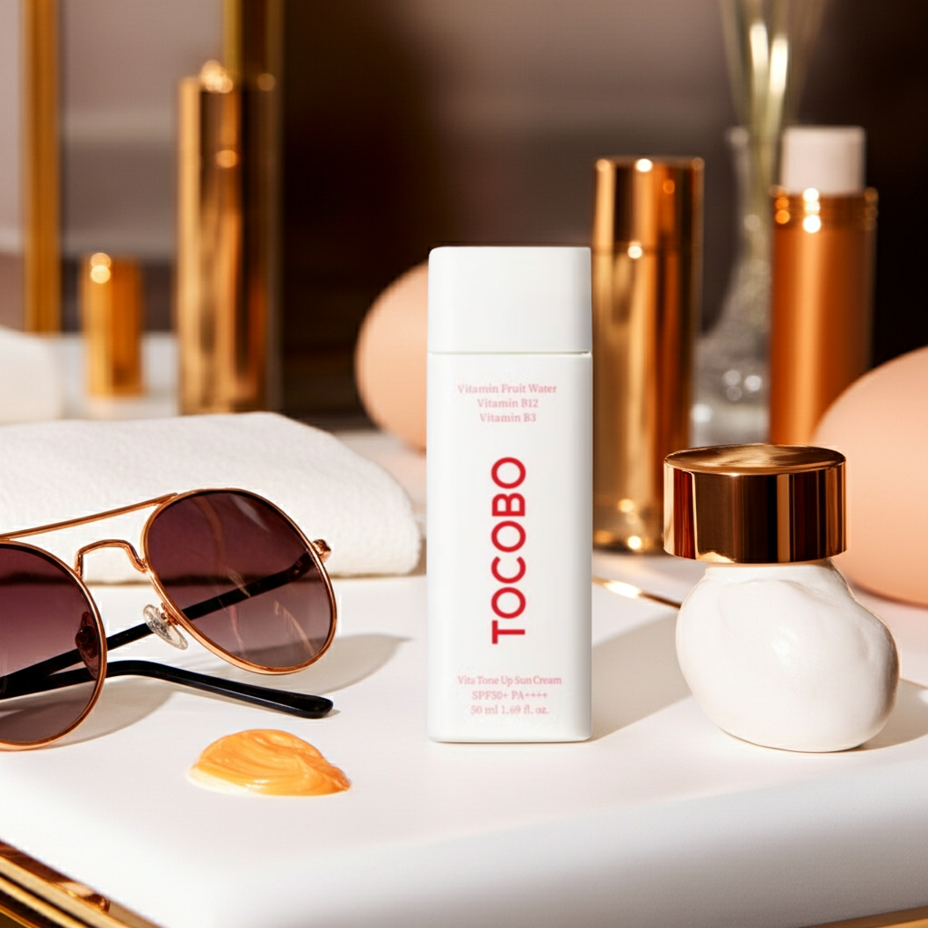 Tocobo Vita Tone Up Sun Cream SPF 50+ PA++++ 50ml on a shelf