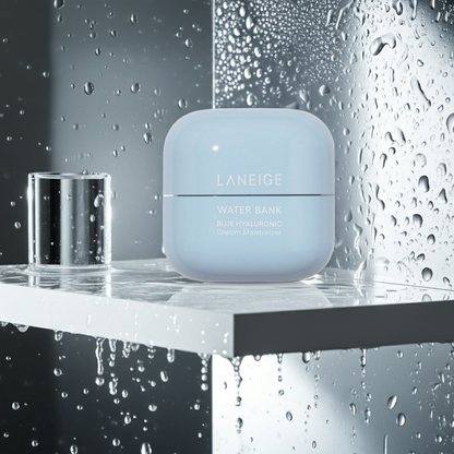 Laneige Water Bank Blue Hyaluronic Moisturizer Cream 50ml on a shelf.