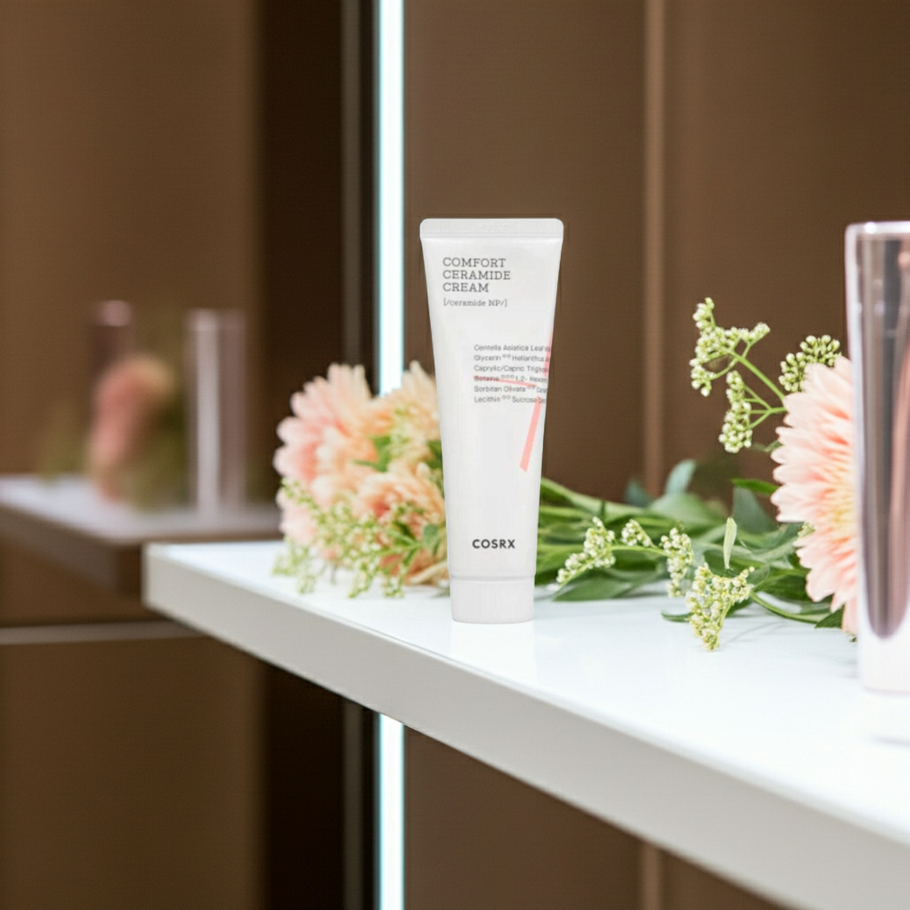 COSRX Balancium Comfort Ceramide Cream 80g on a shelf