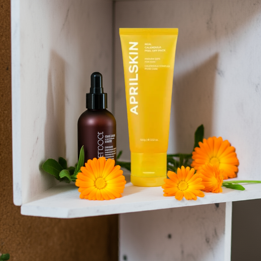 APRILSKIN Real Calendula Peel Off Pack 100g on a shelf
