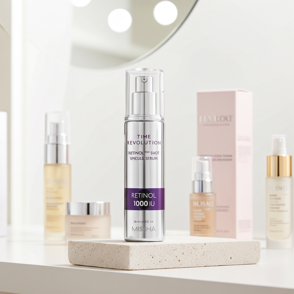 Missha Time Revolution Retinol 1000 Shot Spicule Serum on a shelf