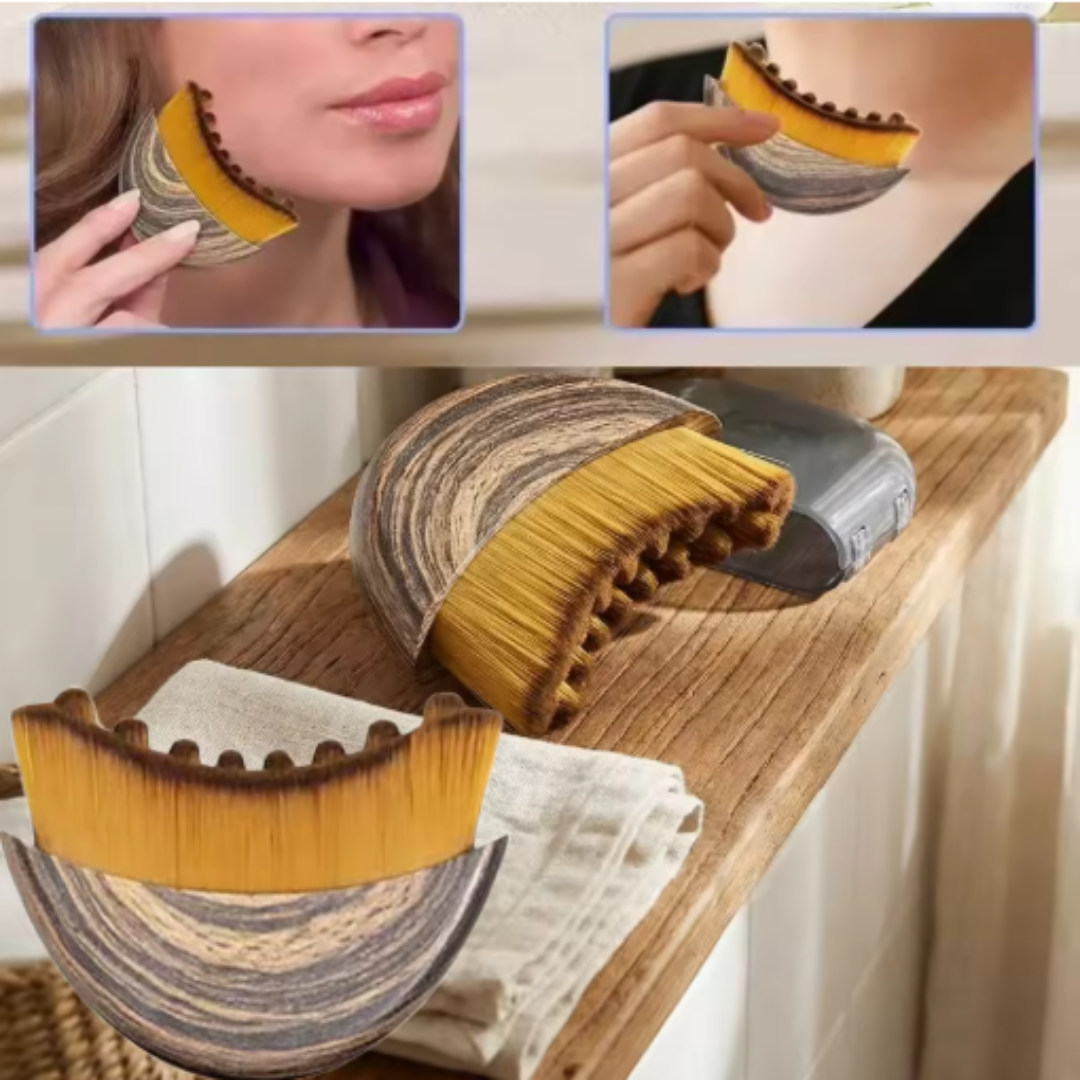 Lymphatic contour facial brush on a shelf