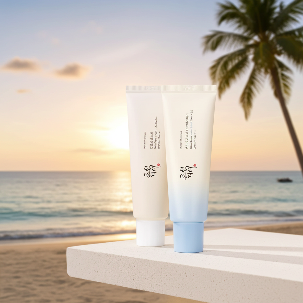 Beauty of Joseon SPF Mixed Double Set on a beach