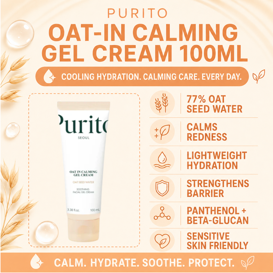 Purito Oat-In Calming Gel Cream 100ml benefits infographic