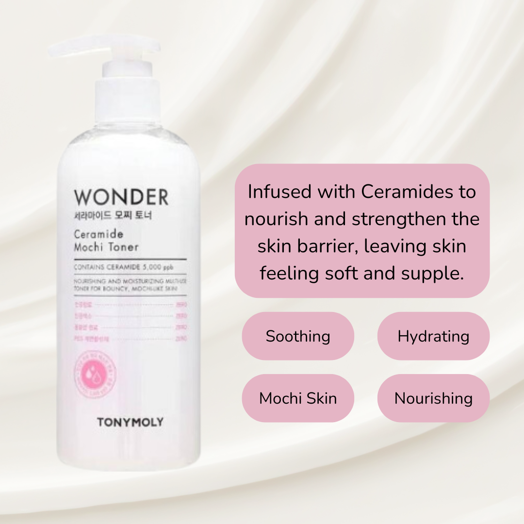 Tonymoly Wonder Ceramide Mochi Toner 300ml - Pump Version Benefits