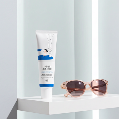 Round Lab Birch Juice Moisturizing Sunscreen SPF 50+ PA++++ 50ml on a shelf