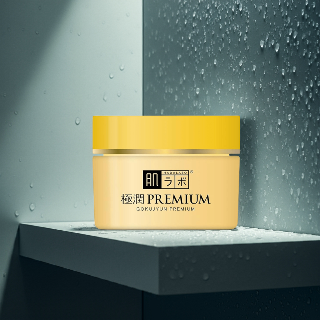 Rohto Mentholatum - Hada Labo Gokujyun Premium Cream 50g on a shelf