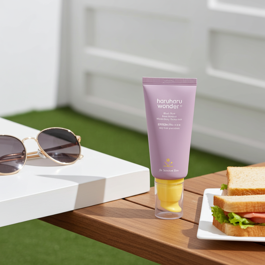 Haruharu Wonder Black Rice Pure Mineral Relief Daily Sunscreen  on a shelf
