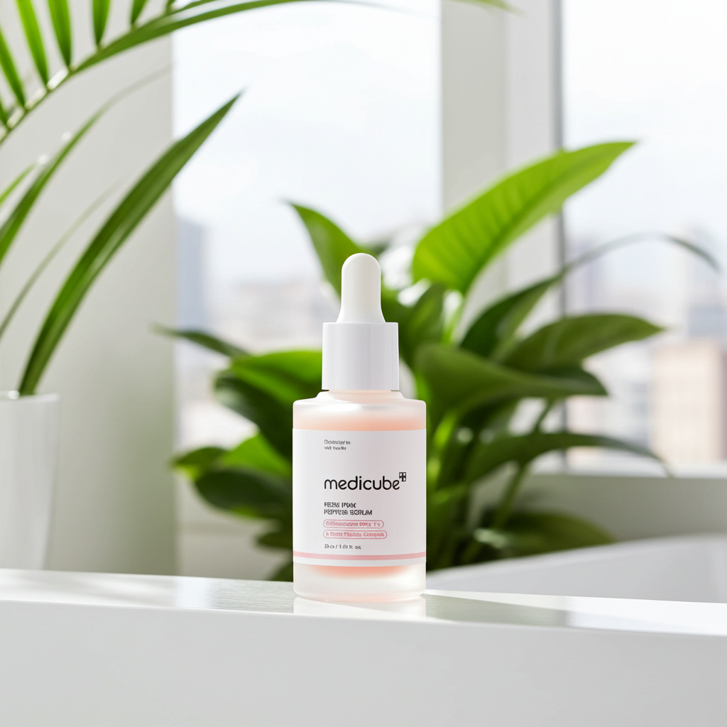 Medicube PDRN Pink Peptide Serum 30ml on a shelf