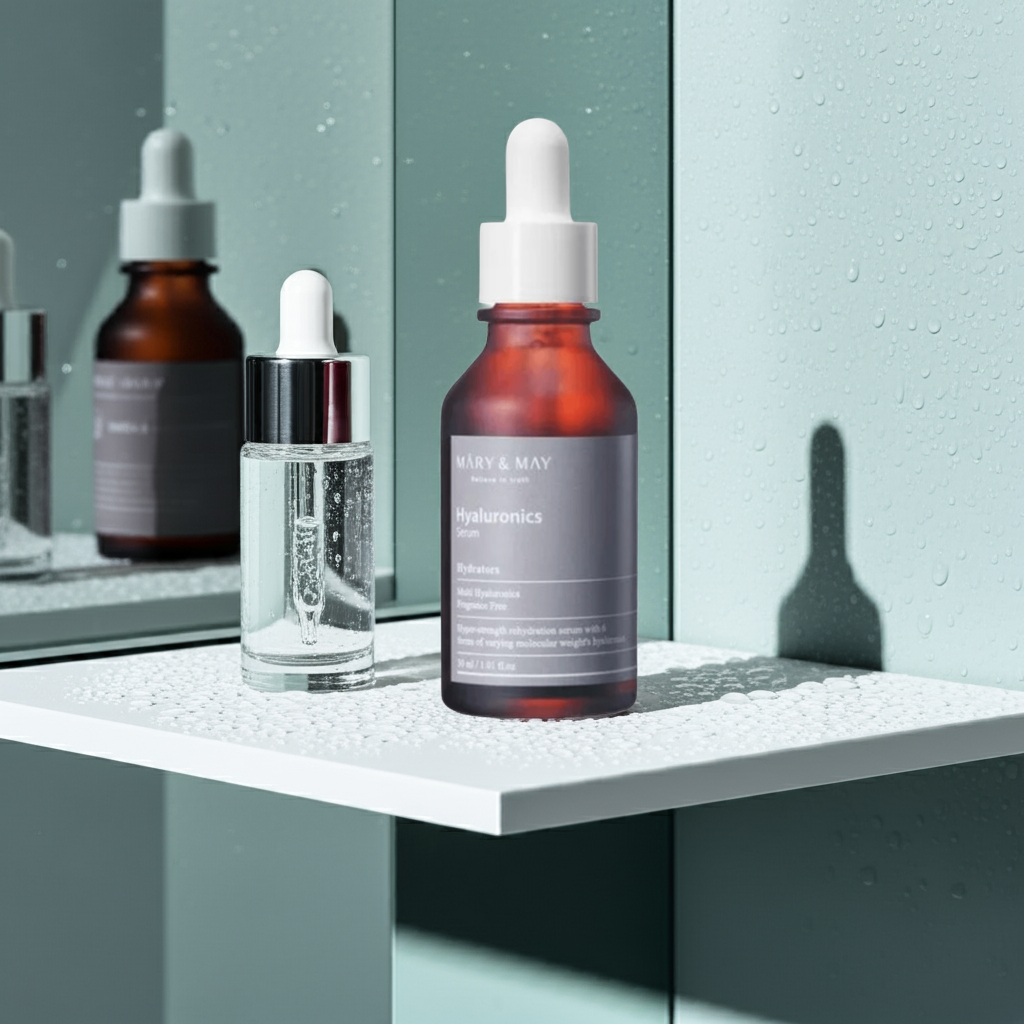 Mary & May Hyaluronics Serum 30ml on a shelf. 